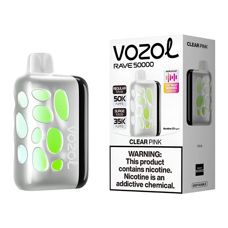 VOZOL RAVE CLEAR PINK 50000 PUFFS 5%