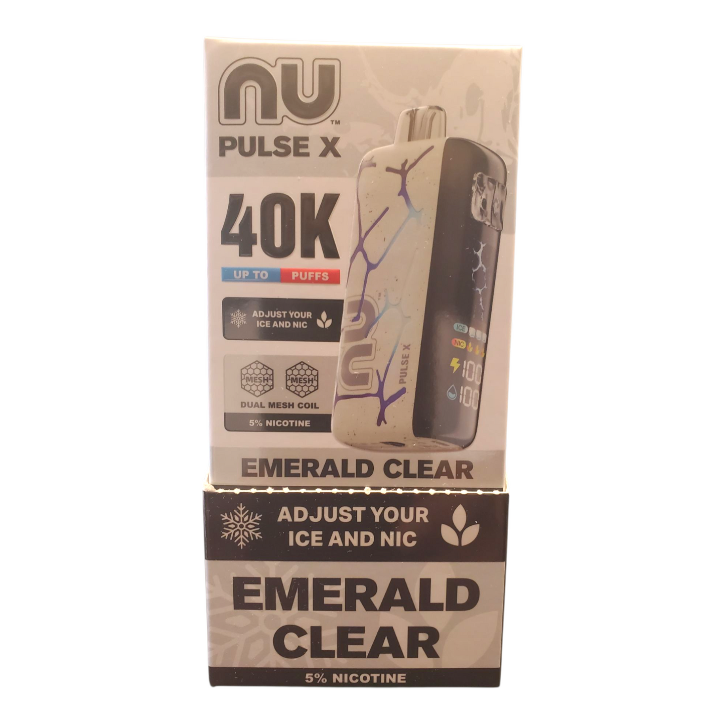 NU PULSE X EMERALD CLEAR 5% 40K PUFFS
