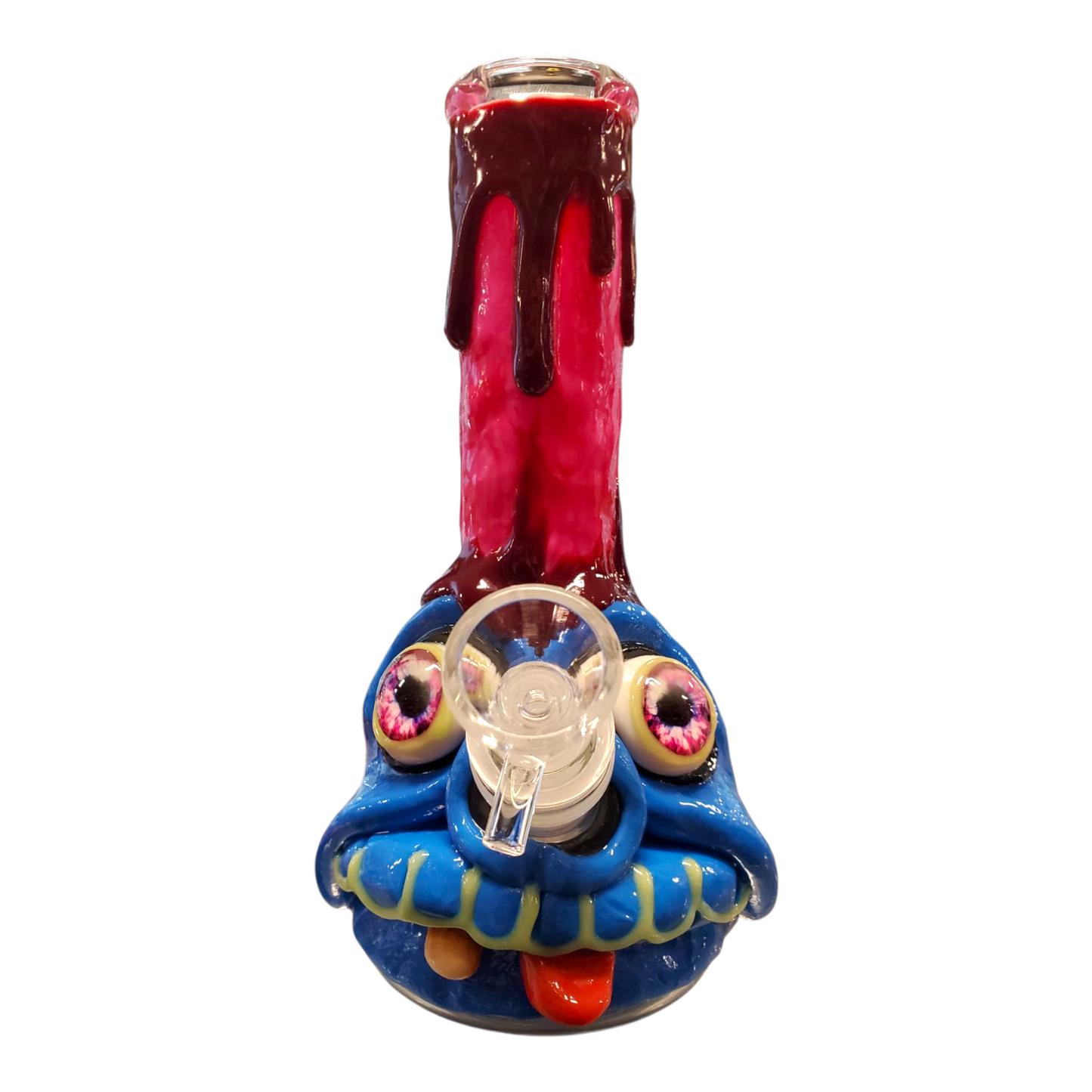 8″ EVIL DOG HAND PAINTED WATER PIPE Glow in the Dark