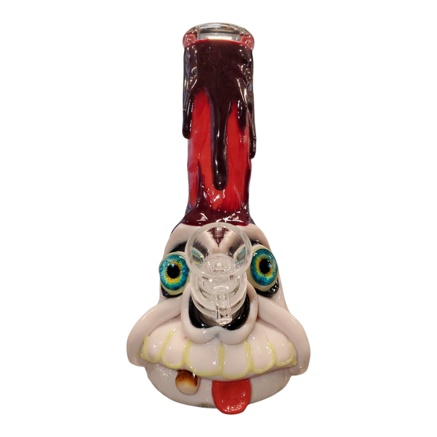 8″ EVIL DOG HAND PAINTED WATER PIPE Glow in the Dark