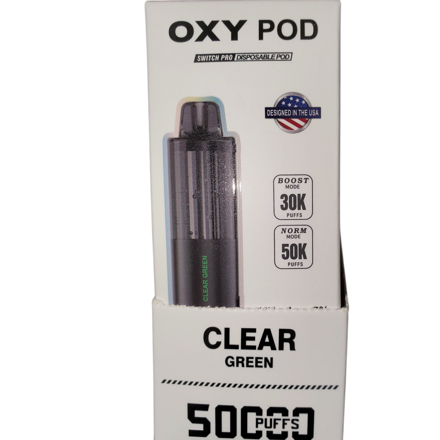 OXY POD DISPOSABLE POD CLEAR GREEN 5% 50K