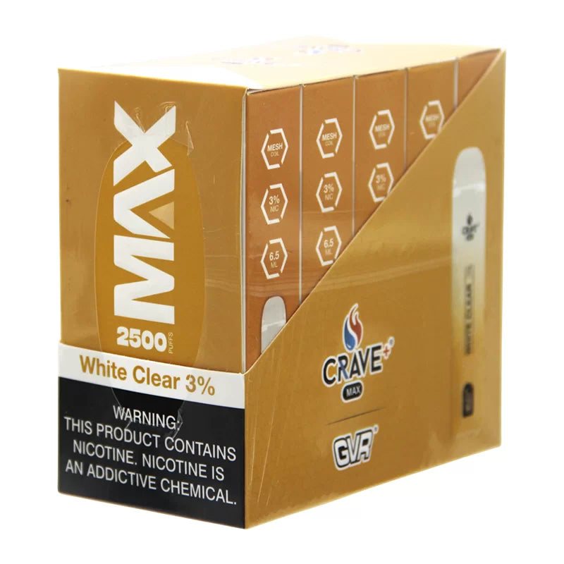 CRAVE MAX WHITE CLEAR 2500 PUFF 3%