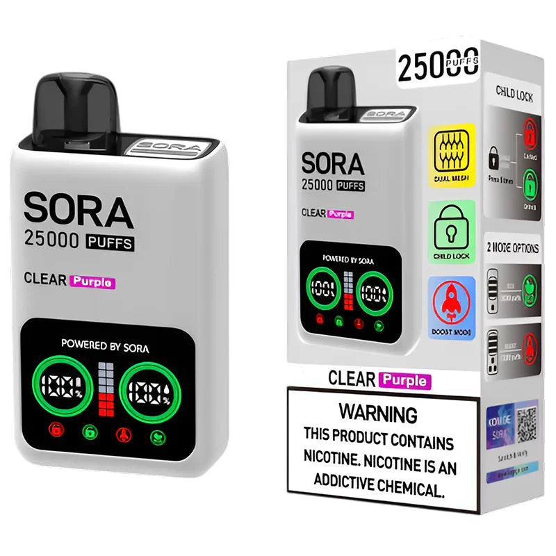 SORA CLEAR PURPLE 25000 PUFFS 3%