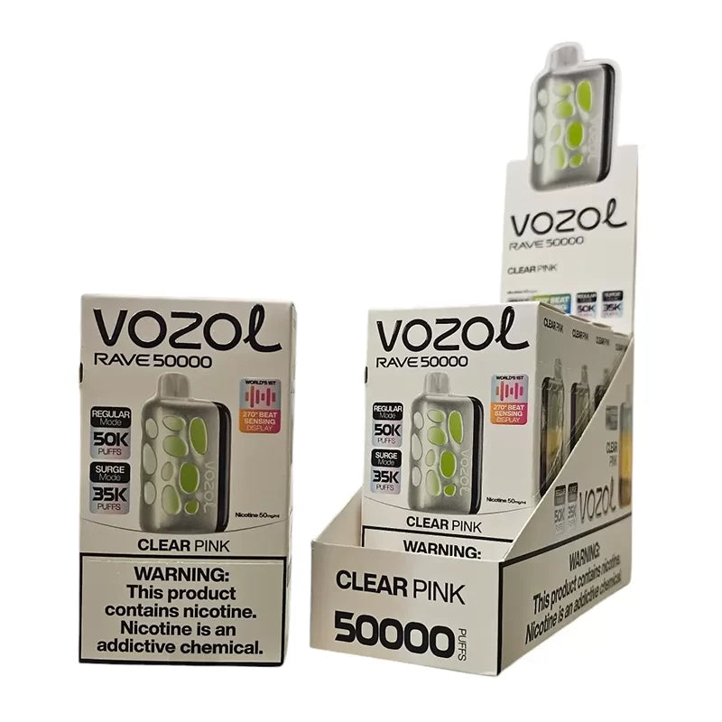 VOZOL RAVE CLEAR PINK 3% 50000 PUFFS