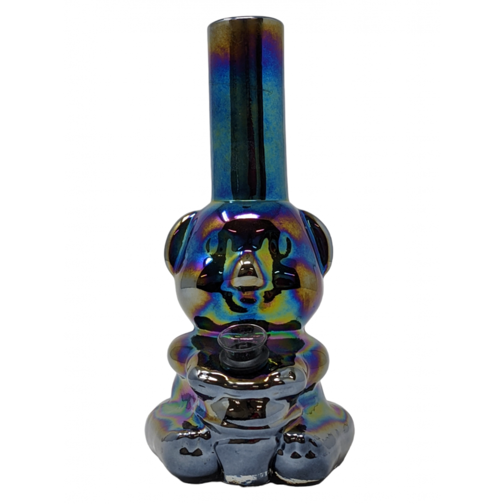 Teddy Bear Soft Glass Water Pipe - Glass On Rubber