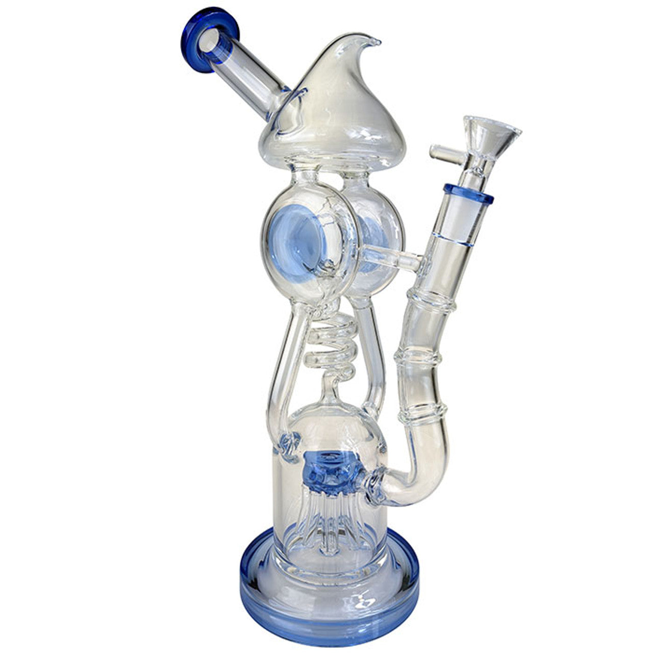 12.5" Recycler Multi Perc Water Pipe - with 14M Bowl & 4mm Banger