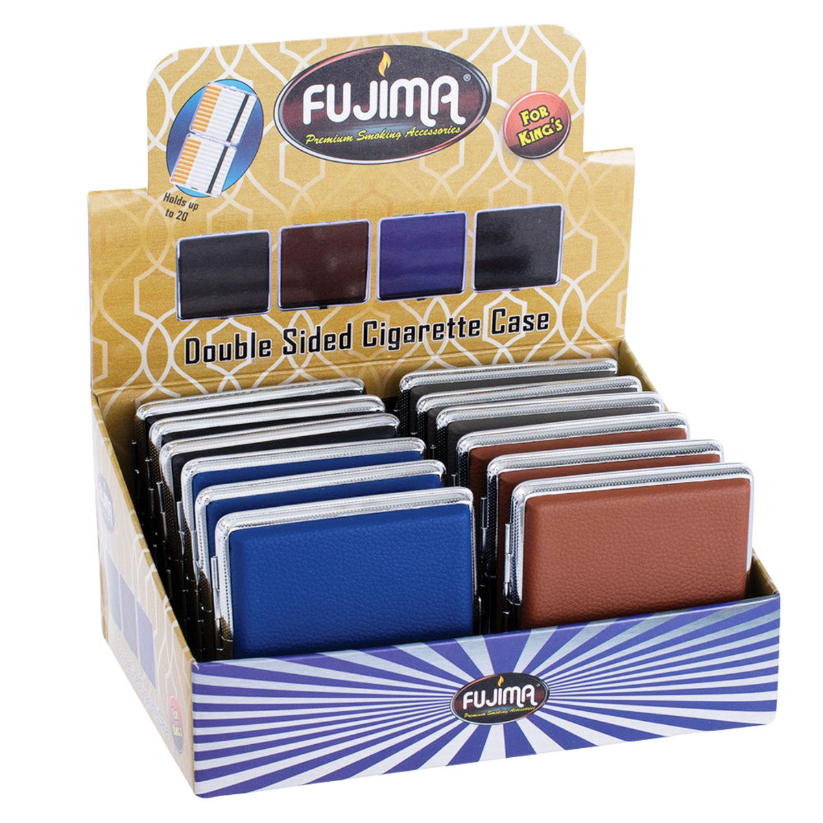 Fujima Faux Leather Cigarette Case | King Size | Asst Clrs