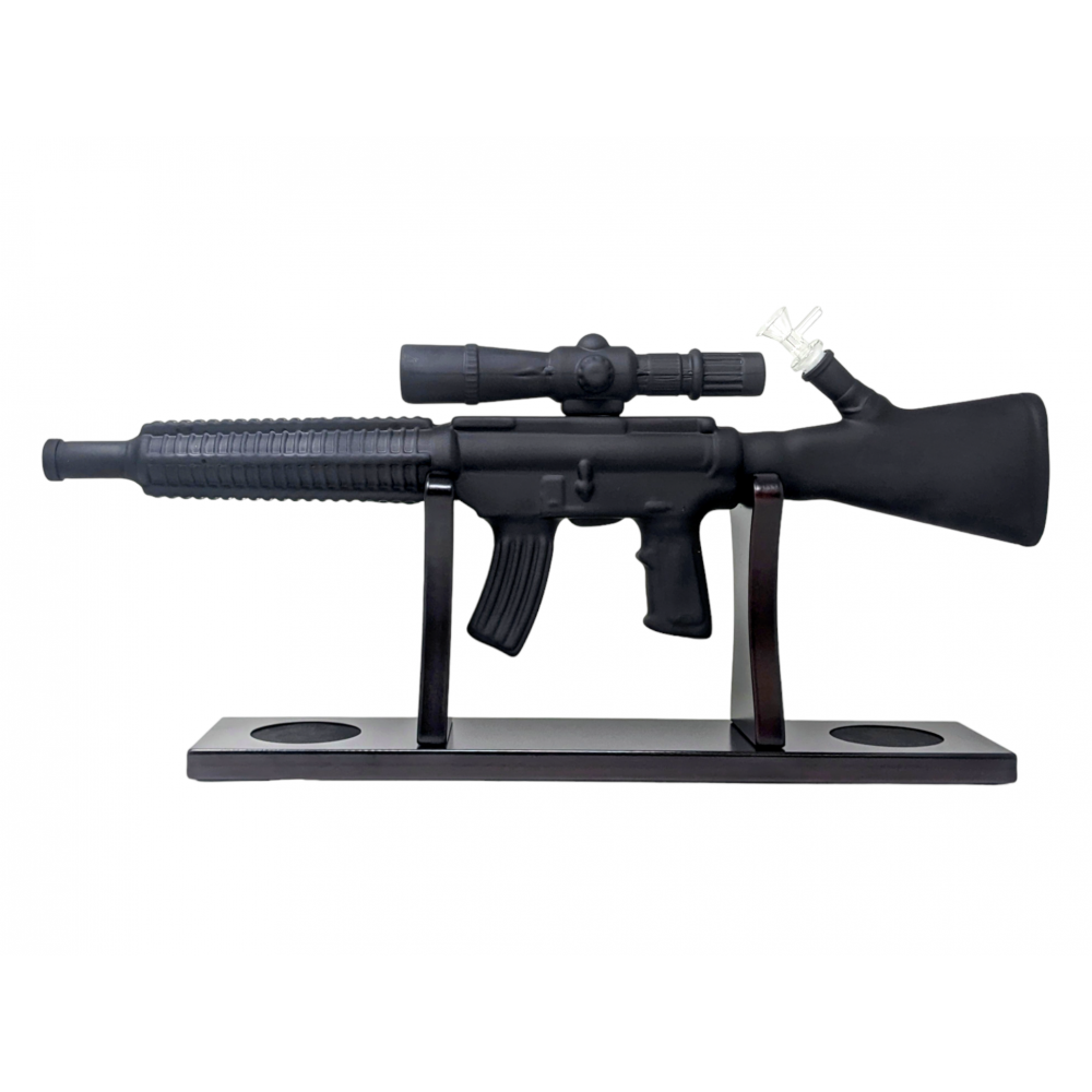 23.5" "Bullet Blizzard" Machine Gun Shape Water Pipe W/ Stand