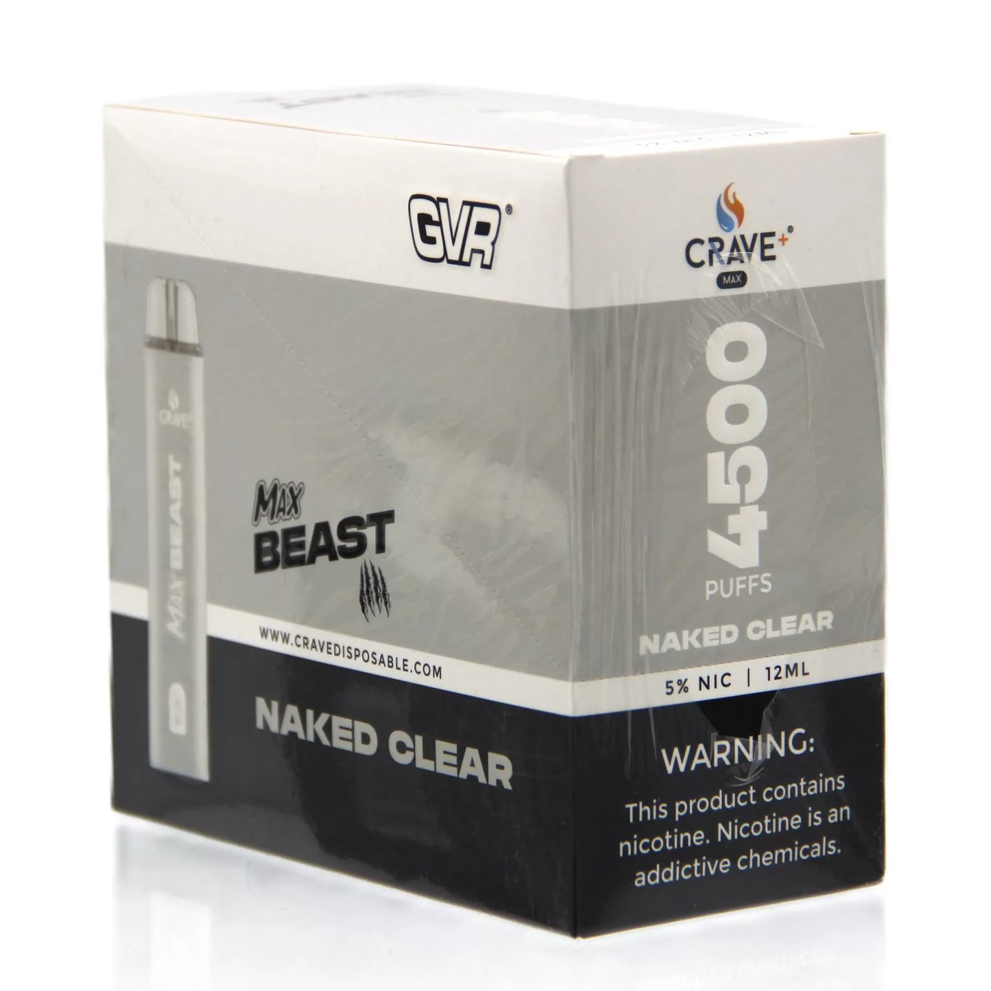 CRAVE MAX BEAST  4500 PUFFS NAKED CLEAR 5%