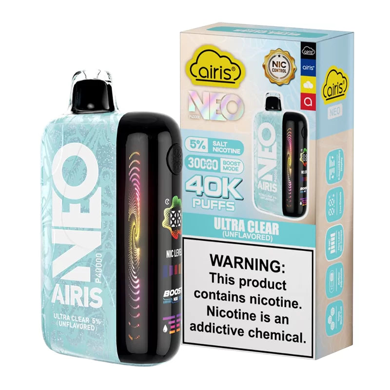 AIRIS NEO PUFFS 40000PF ULTRA CLEAR 5% UNFLAVORED