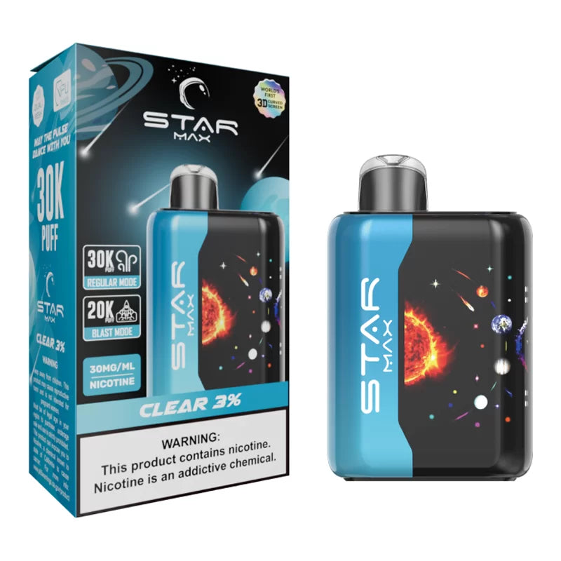 STARMAX UNFLAVORED CLEAR 3% 30000 PUFFS Good Time s Shop STARMAX UNFLAVORED CLEAR 3% 30000 PUFFS Good Time s Shop