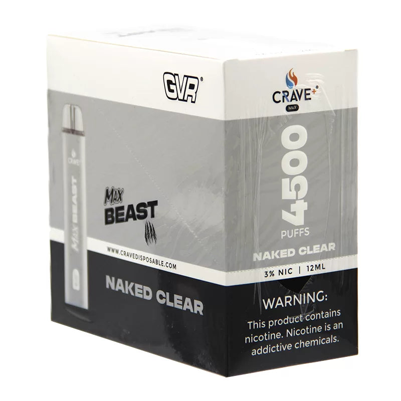 CRAVE MAX BEAST 4500 PUFFS NAKED CLEAR 3%