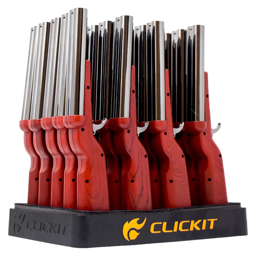 CLICKIT Double Barrel Shot Gun Shaped Torch Lighters