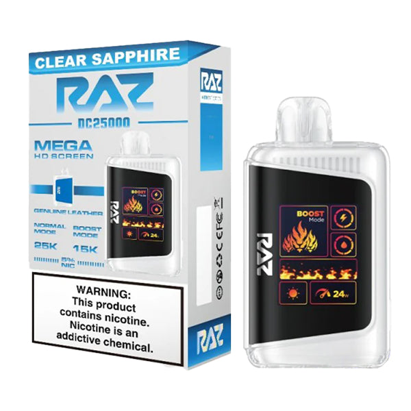 RAZ DC 25000 PUFFS CLEAR SAPPHIRE 5%