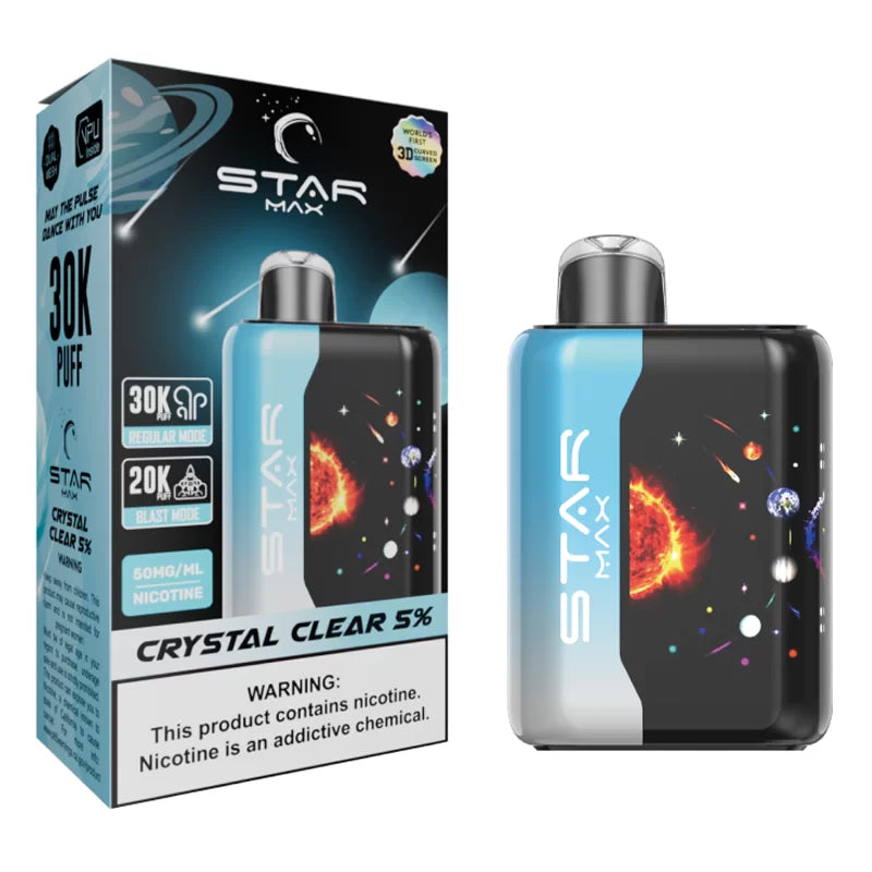 STARMAX 30000 PUFFS UNFLAVORED CRYSTAL CLEAR 5% Good Time s Shop STARMAX 30000 PUFFS UNFLAVORED CRYSTAL CLEAR 5% Good Time s Shop