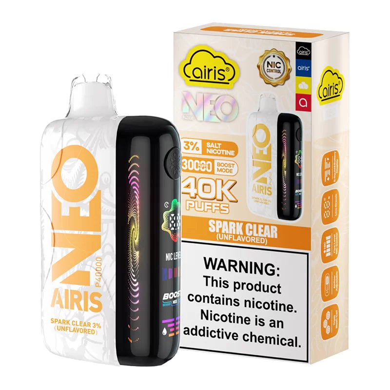 AIRIS NEO PUFFS 40000PF SPARK CLEAR 3 % UNFLAVORED