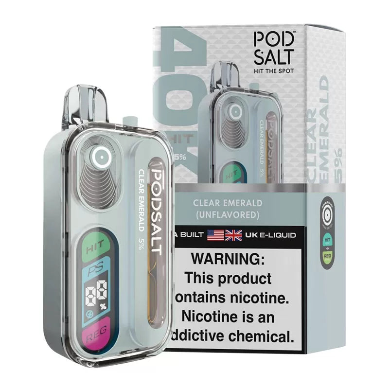 POD SALT HIT 40K 40000PF CLEAR EMERALD (UNFLAVORED) 5%