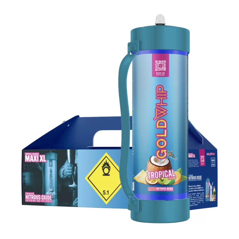 GOLDWHIP CREAM CHARGER MAXI XL 3000G TANK TROPICAL COCONUT - BOX OF 1 TANK