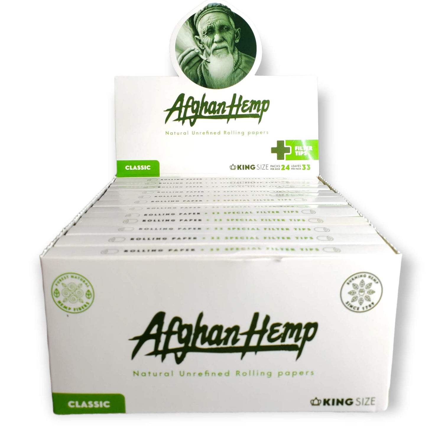 Classic Afghan Hemp + Filter Tips King Size 3Pks