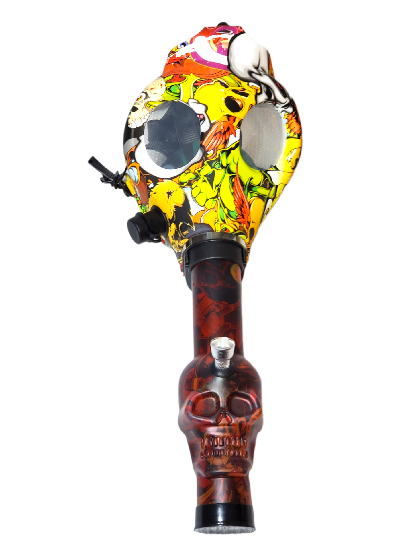 Gas Mask w/ Acrylic Water Pipe 10.25"