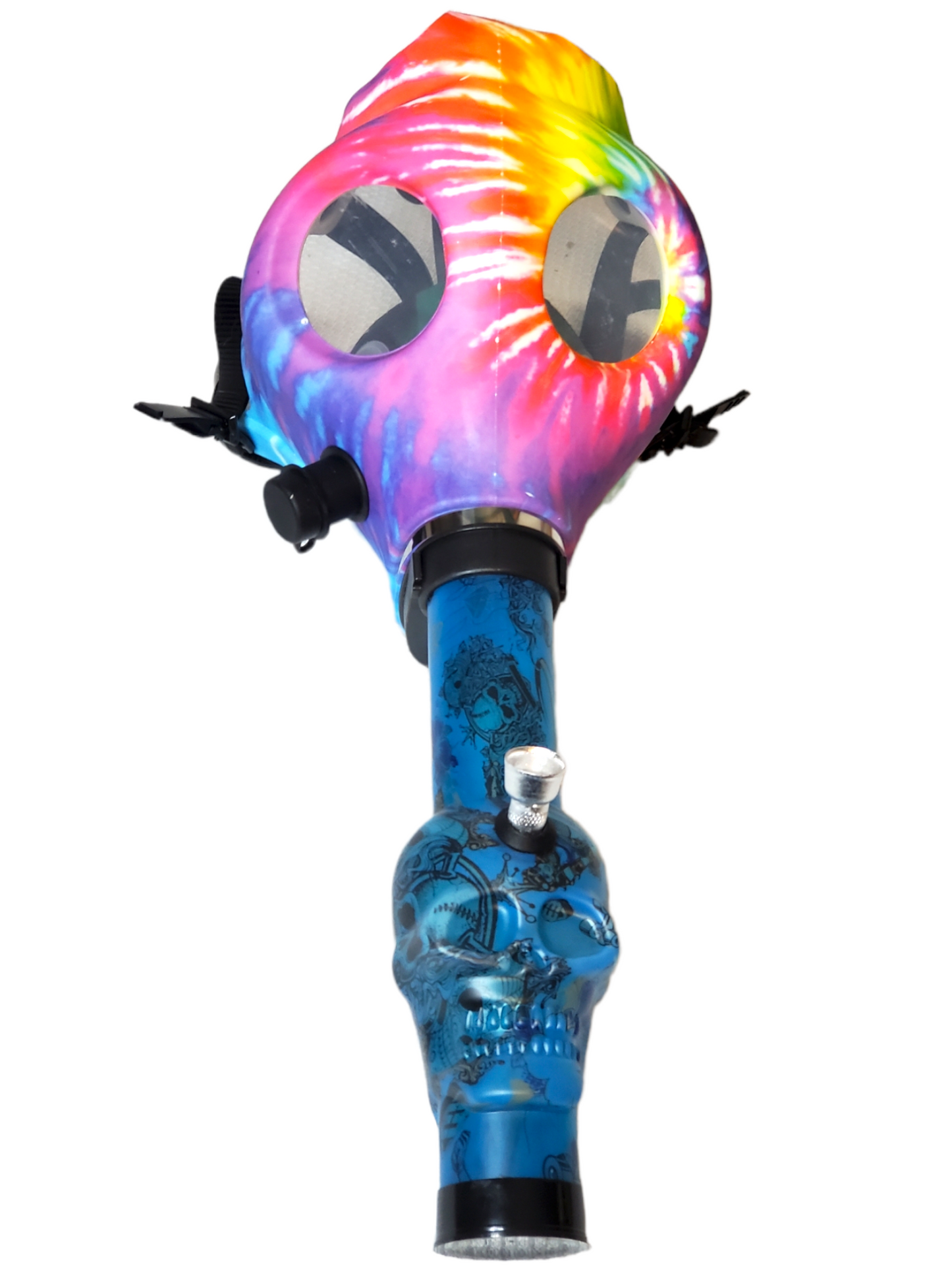Gas Mask w/ Acrylic Water Pipe 10.25"