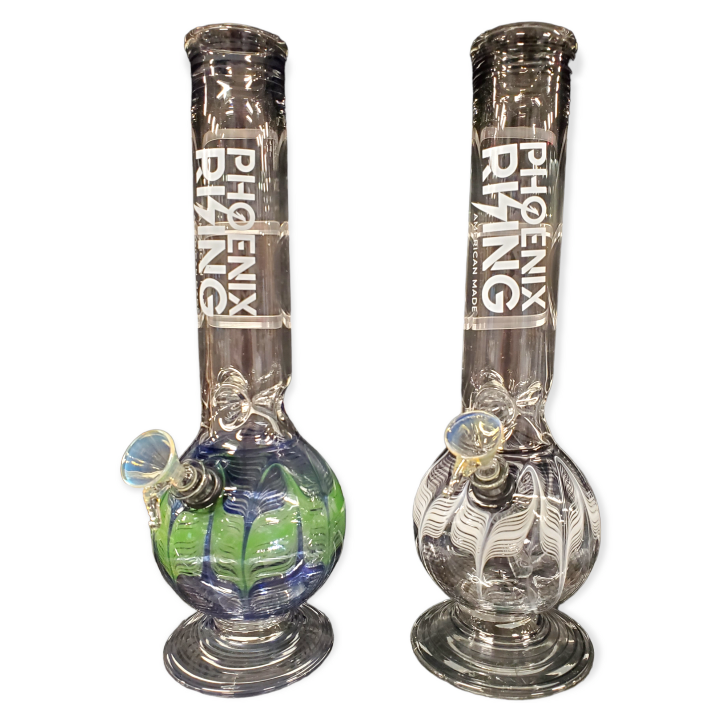 Phoenix Rising Bubble Base Water Pipe W / Ice Pinch - 12" Color Vary