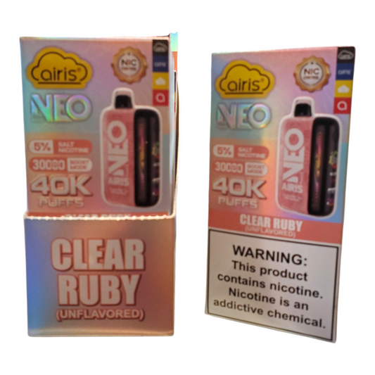 AIRIS NEO PUFFS 40000PF CLEAR RUBY 5% UNFLAVORED