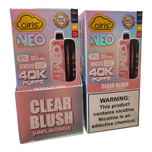 AIRIS NEO PUFFS 40000PF CLEAR BLUSH 5% UNFLAVORED