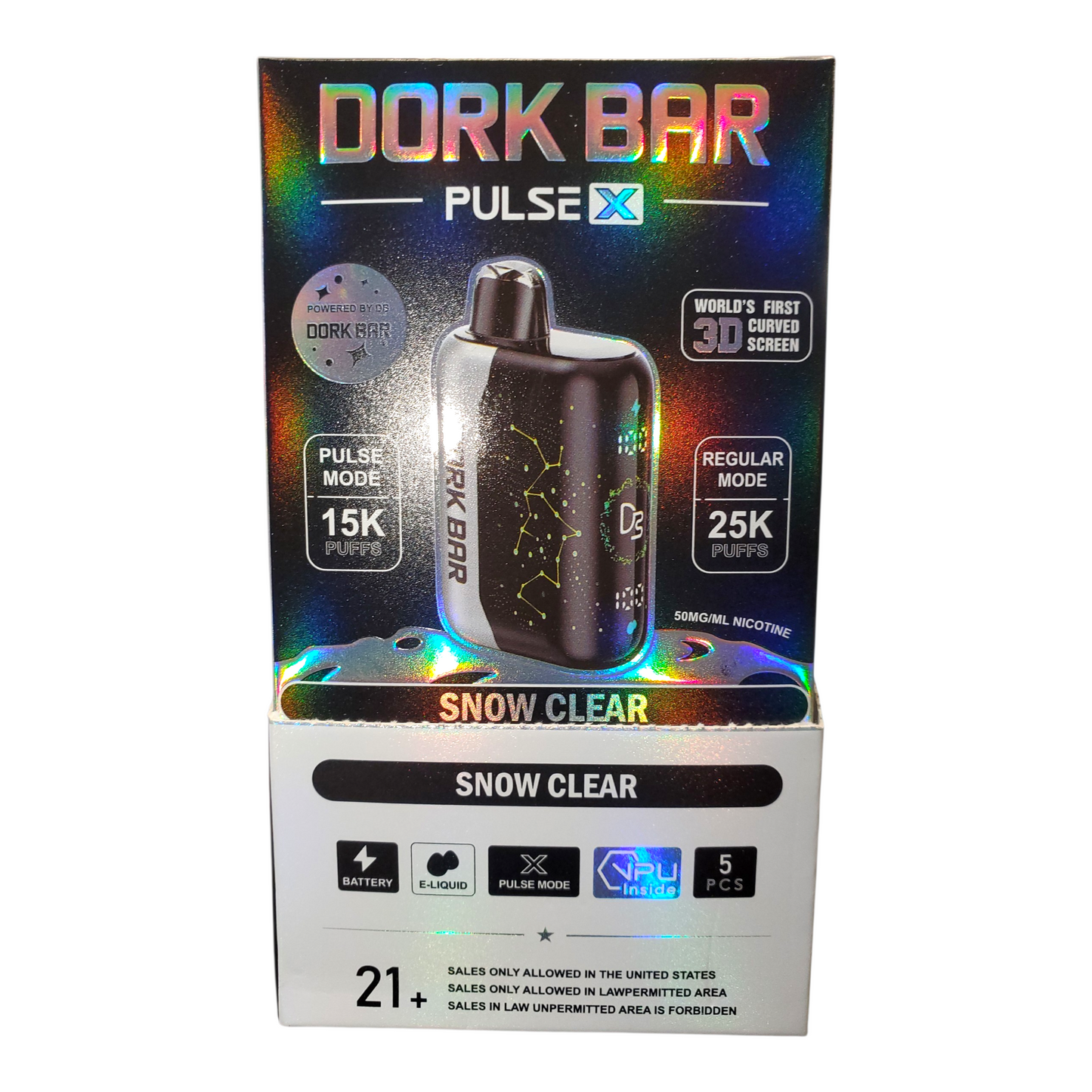 DORK BAR PULSE X SNOW  CLEAR 5% 25K