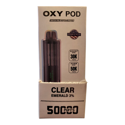 OXY POD DISPOSABLE POD CLEAR EMERALD 3% 50K