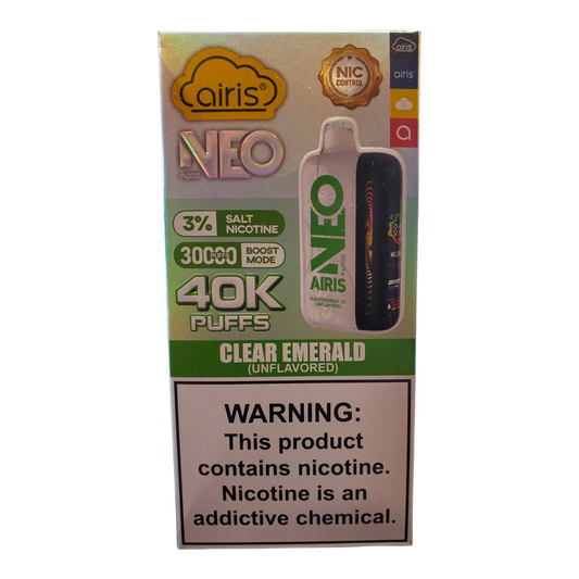 AIRIS NEO PUFFS 40000PF CLEAR EMERALD 3% UNFLAVORED