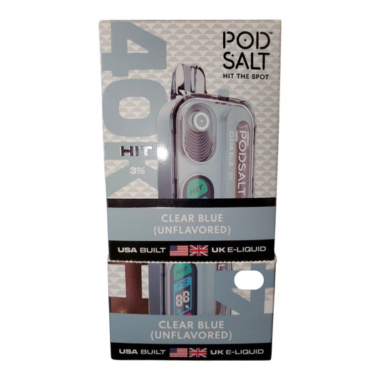POD SALT HIT 40K  CLEAR BLUE (UNFLAVORED) 5%