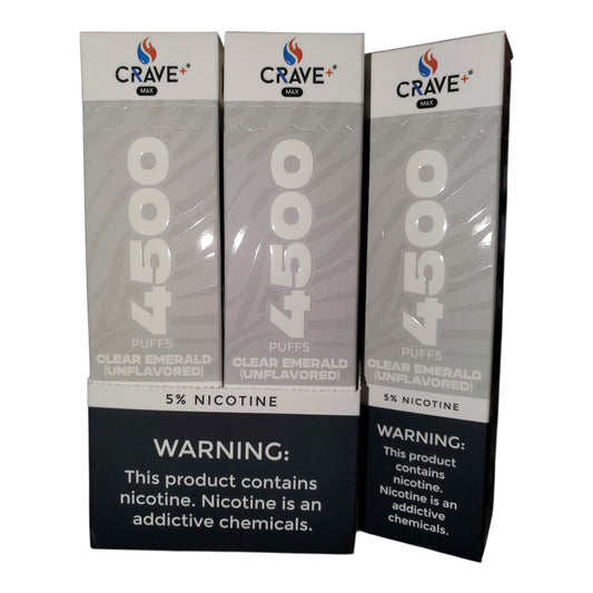 CRAVE MAX BEAST 4500 PUFFS CLEAR EMERALD UNFLAVORED 5%