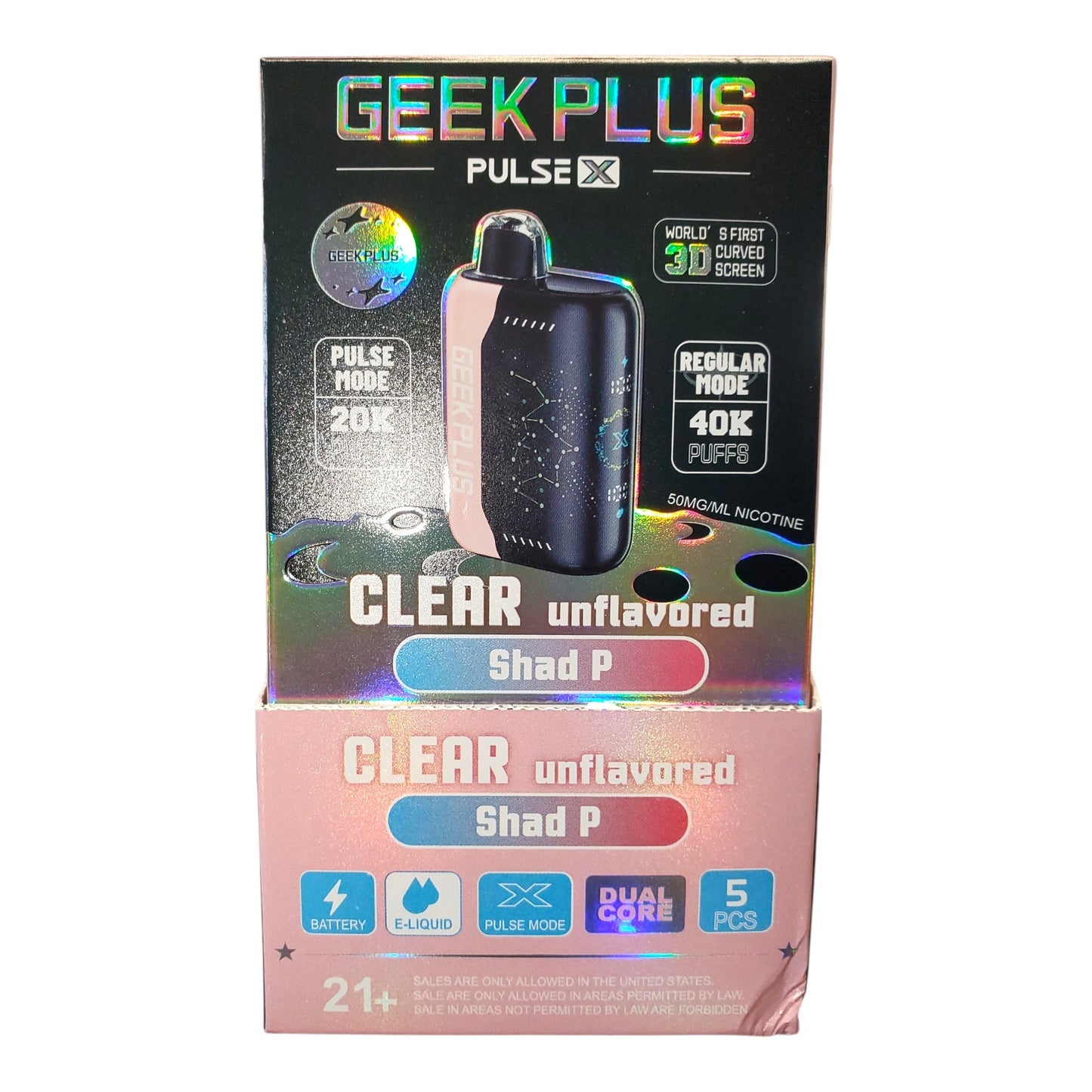 GEEK PLUS PULSE-X  40K CLEAR UNFLAVORED (SHAD P) 5%  