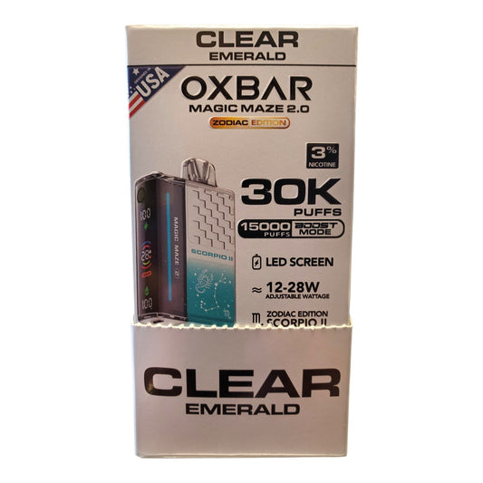 POD JUICE OXBAR MAGIC MAZE  30K CLEAR EMERALD 3%