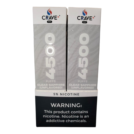 CRAVE MAX BEAST  4500 PUFFS CLEAR SAPPHIRE UNFLAVORED 5%