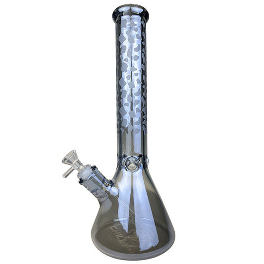 Chill Glass - 15" Electro Plated Etched Beaker Water Pipe - with 14M Bowl