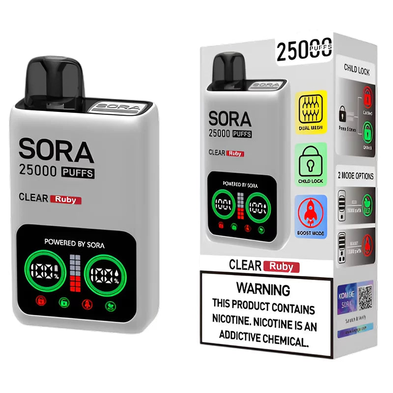 SORA CLEAR RUBY 5% 25000 PUFFS