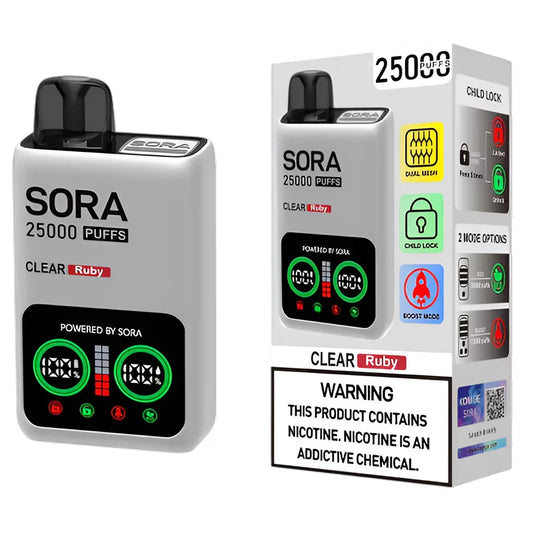 SORA CLEAR RUBY 5% 25000 PUFFS
