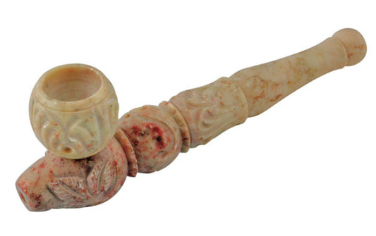 5.5" Marble Carved Stone Pipe