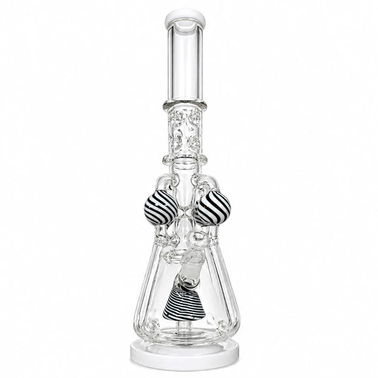 18" Assorted Color Multi Ball Recycler Water Pipe