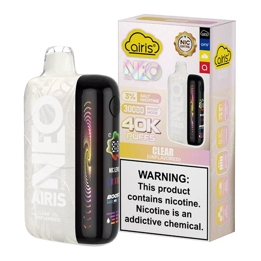AIRIS NEO PUFFS 40000PF CLEAR  3% UNFLAVORED