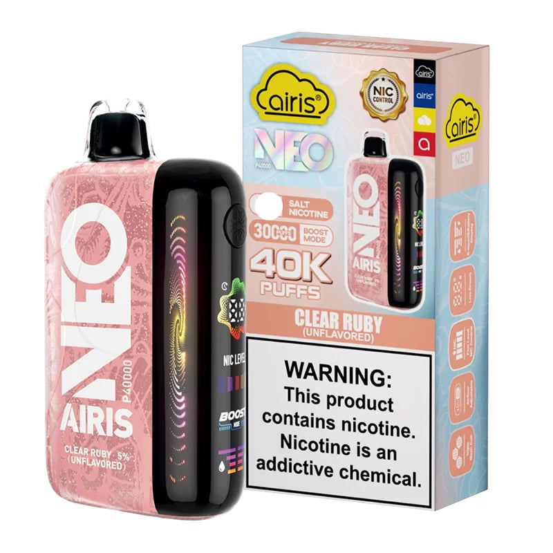 AIRIS NEO PUFFS 40000PF CLEAR RUBY 3% UNFLAVORED