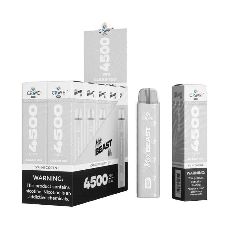 CRAVE MAX BEAST  4500 PUFFS CLEAR 100 5%