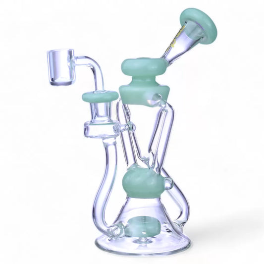 Chill Glass - 8" Delicacy Art In Each Swirl Recycler Water Pipe