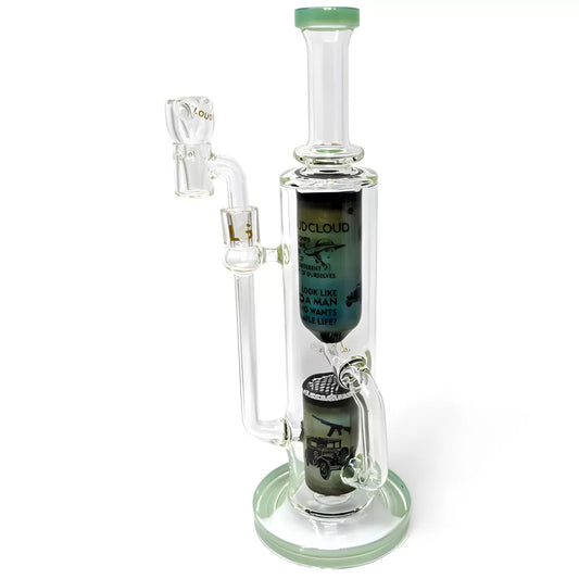 Loud Cloud - 14" Vintage Vibes Retro-Themed Honeycomb Perc W/ Quartz Banger Water Pip