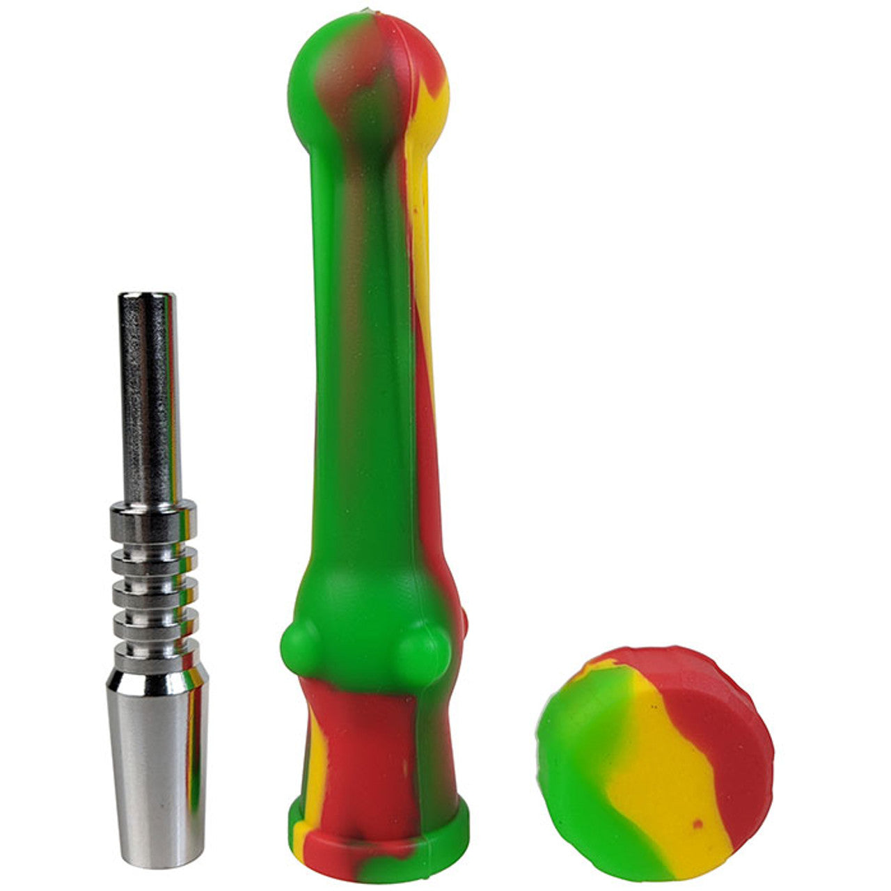 5" Silicone Mixed Color Nectar Collector - with 14M Stainless Steel Tip