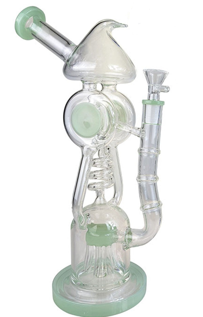 12.5" Recycler Multi Perc Water Pipe - with 14M Bowl & 4mm Banger