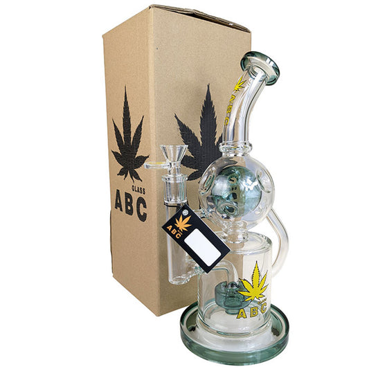 ABC - 11" Swiss Ball Recycler Water Pipe - with 14M Bowl & 4mm Banger