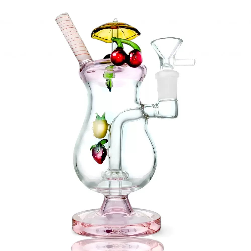 7" Lemonade Bliss & Cherry Kiss, Juicy Joy In Every Puff W/ Shower Head Perc Water Pipe